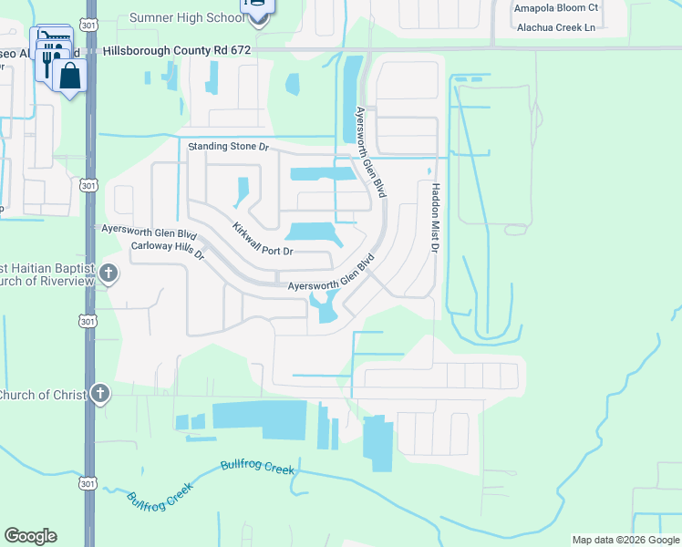 map of restaurants, bars, coffee shops, grocery stores, and more near 11005 Standing Stone Drive in Wimauma