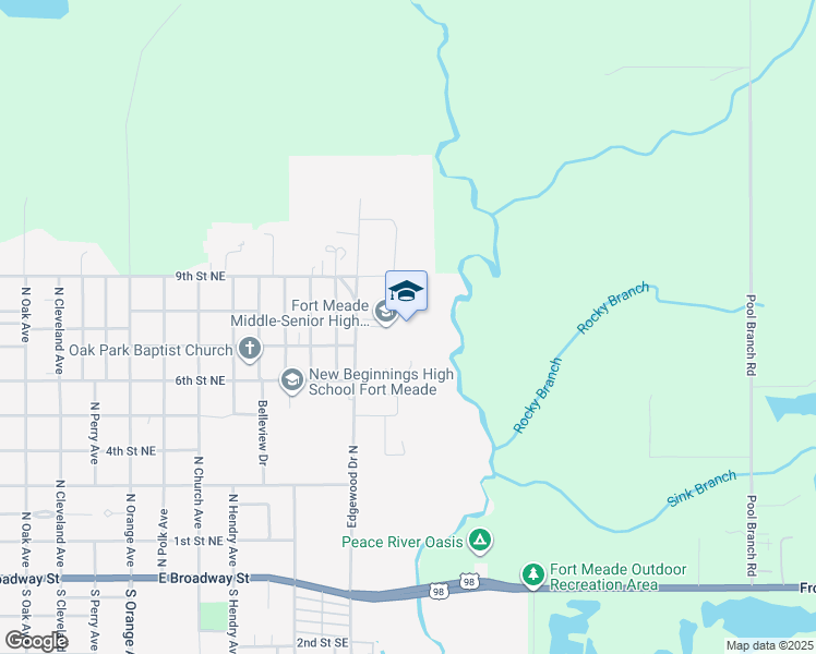 map of restaurants, bars, coffee shops, grocery stores, and more near 700 Edgewood Drive North in Fort Meade