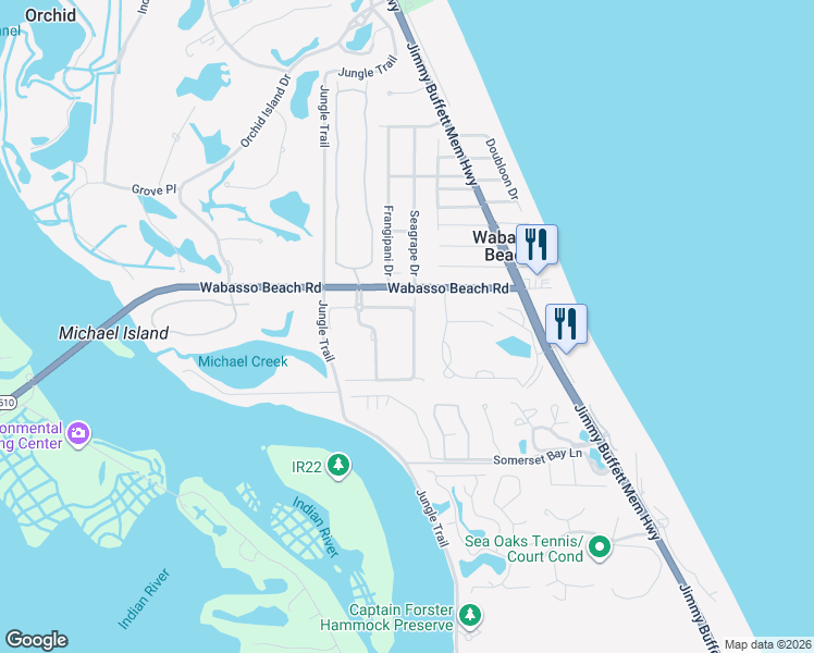 map of restaurants, bars, coffee shops, grocery stores, and more near 9215 Spring Time Drive in Vero Beach
