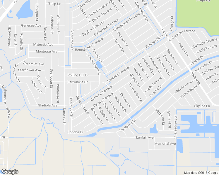 map of restaurants, bars, coffee shops, grocery stores, and more near 599 Carnival Terrace in Sebastian