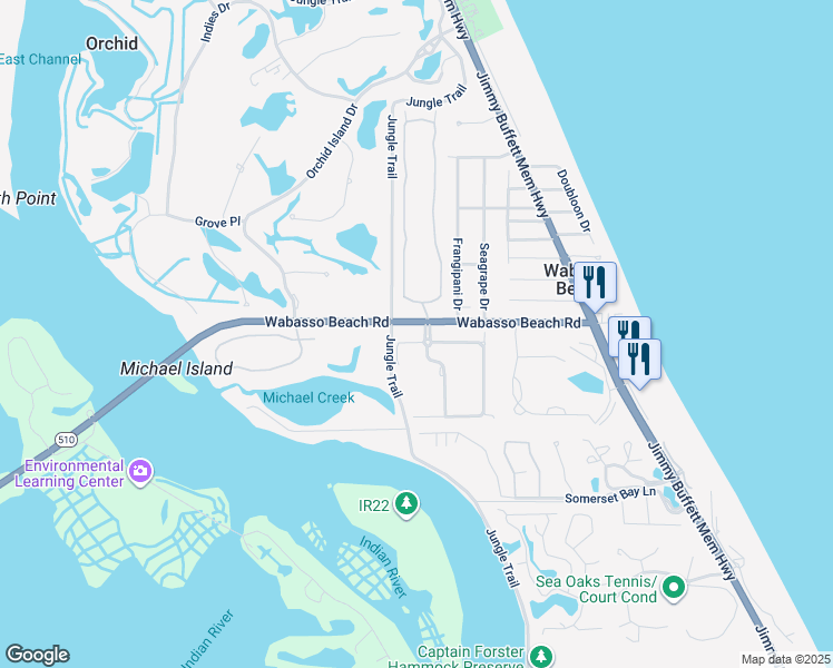map of restaurants, bars, coffee shops, grocery stores, and more near 2116 Autumn Lane in Vero Beach