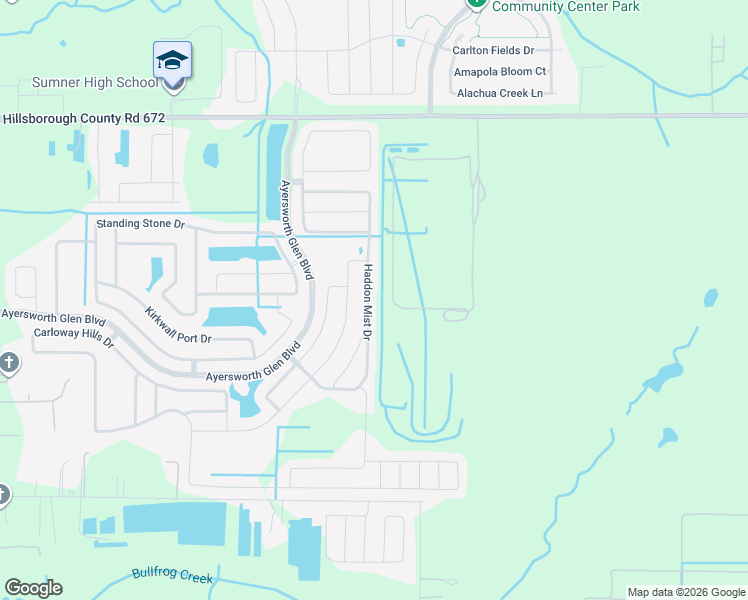 map of restaurants, bars, coffee shops, grocery stores, and more near 14436 Haddon Mist Drive in Wimauma