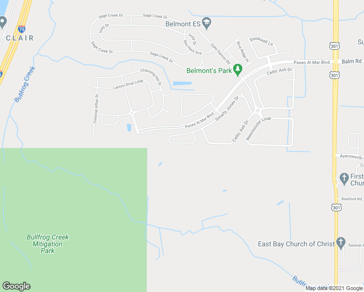 map of restaurants, bars, coffee shops, grocery stores, and more near 9828 Smarty Jones Drive in Ruskin