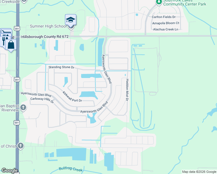 map of restaurants, bars, coffee shops, grocery stores, and more near 10561 Standing Stone Drive in Wimauma