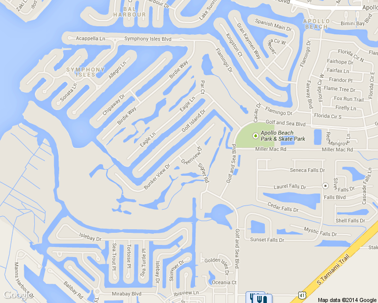 map of restaurants, bars, coffee shops, grocery stores, and more near 806 Bunker View Drive in Apollo Beach