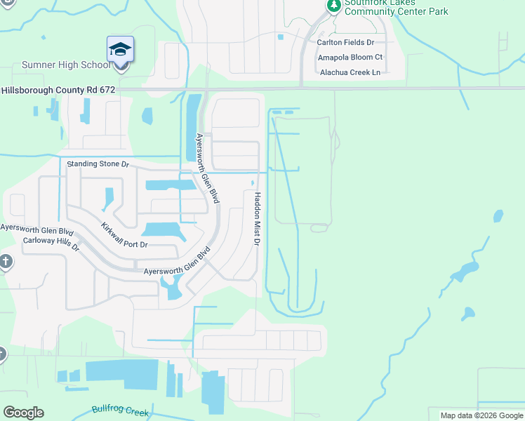 map of restaurants, bars, coffee shops, grocery stores, and more near 14436 Haddon Mist Drive in Wimauma