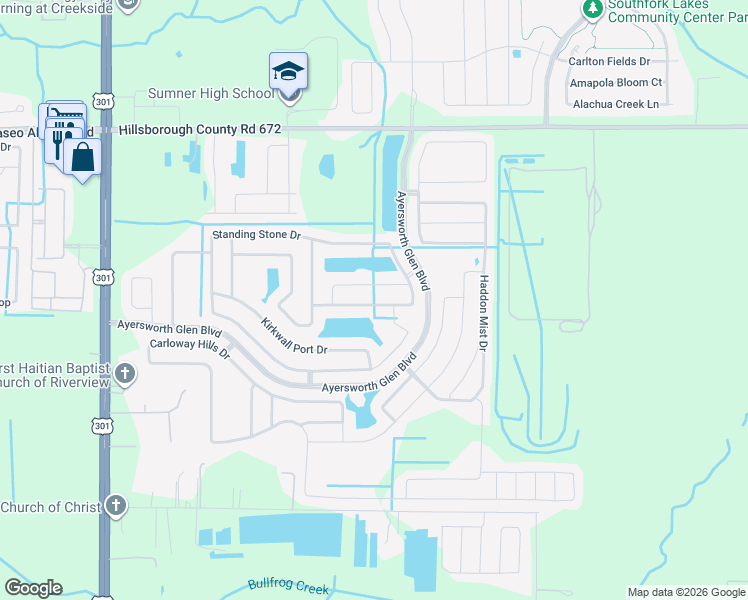 map of restaurants, bars, coffee shops, grocery stores, and more near 10542 Standing Stone Drive in Wimauma