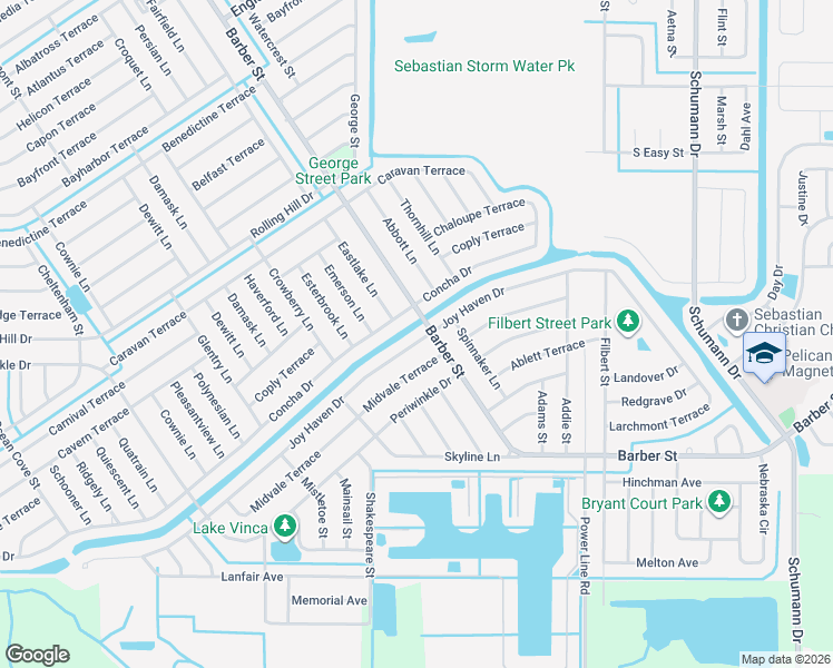 map of restaurants, bars, coffee shops, grocery stores, and more near in Sebastian
