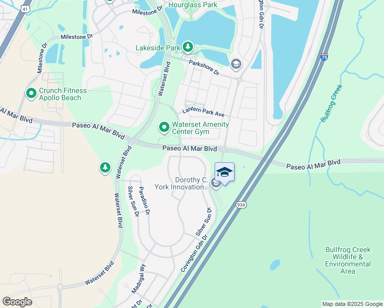 map of restaurants, bars, coffee shops, grocery stores, and more near 5412 Silver Sun Drive in Apollo Beach