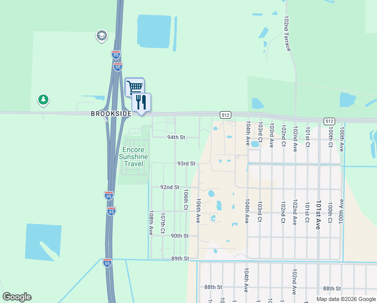 map of restaurants, bars, coffee shops, grocery stores, and more near 9356 107th Avenue in Vero Beach