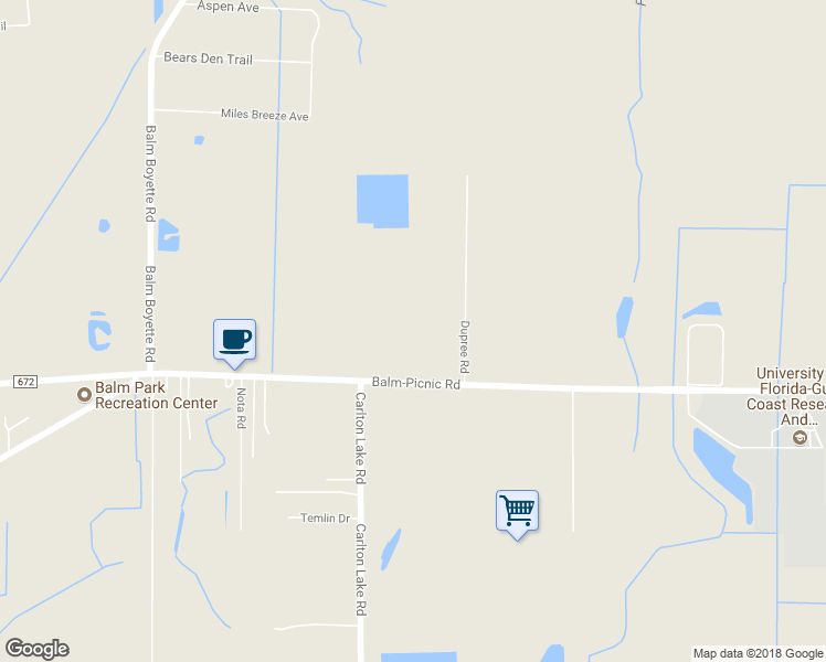 map of restaurants, bars, coffee shops, grocery stores, and more near 14817 Dupree Road in Wimauma