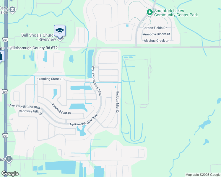 map of restaurants, bars, coffee shops, grocery stores, and more near 14413 Scottburgh Glen Drive in Wimauma