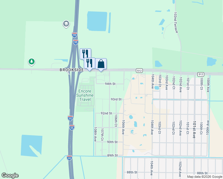 map of restaurants, bars, coffee shops, grocery stores, and more near 9356 107th Avenue in Vero Beach