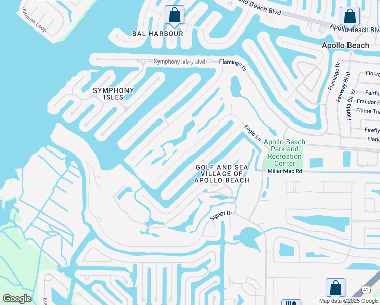 map of restaurants, bars, coffee shops, grocery stores, and more near 830 Eagle Lane in Apollo Beach