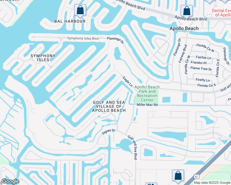 map of restaurants, bars, coffee shops, grocery stores, and more near 715 Bunker View Drive in Apollo Beach