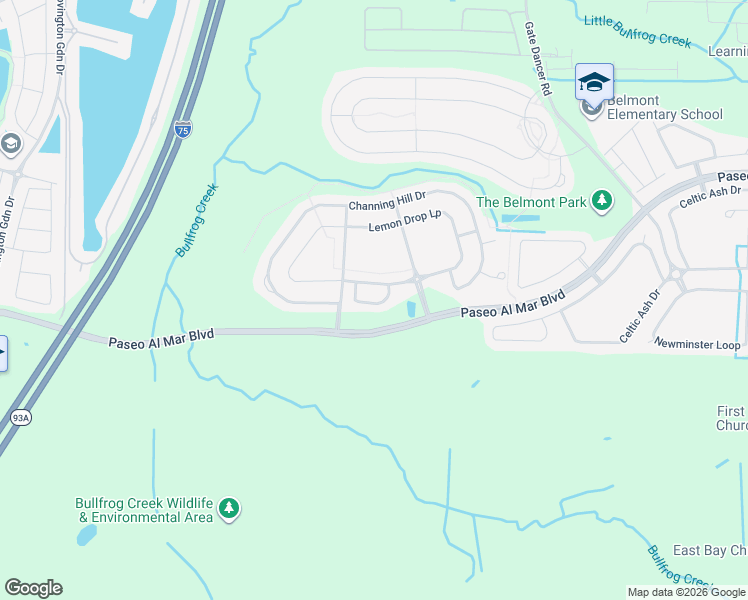map of restaurants, bars, coffee shops, grocery stores, and more near 9846 Smarty Jones Drive in Riverview