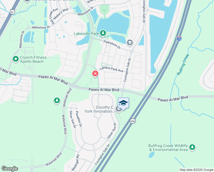 map of restaurants, bars, coffee shops, grocery stores, and more near 5412 Silver Sun Drive in Apollo Beach