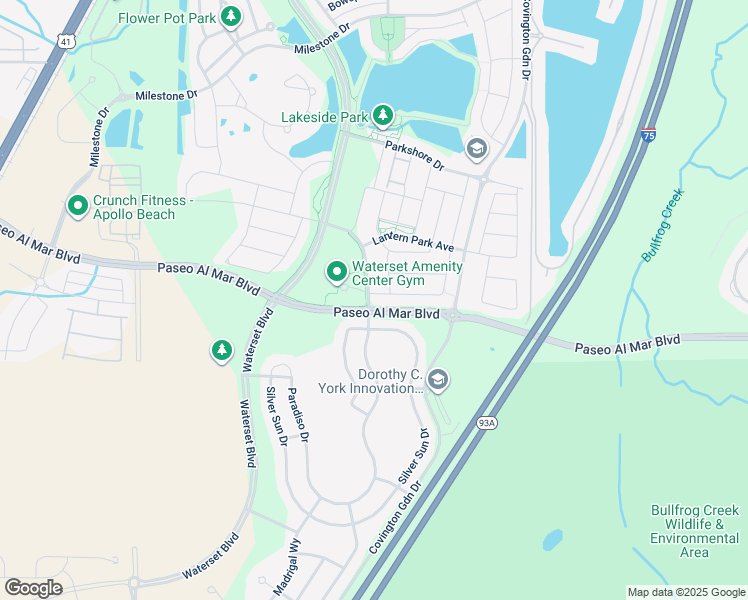 map of restaurants, bars, coffee shops, grocery stores, and more near 5402 Silver Sun Drive in Apollo Beach