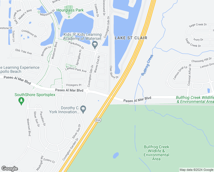 map of restaurants, bars, coffee shops, grocery stores, and more near 6132 Colmar Place in Apollo Beach