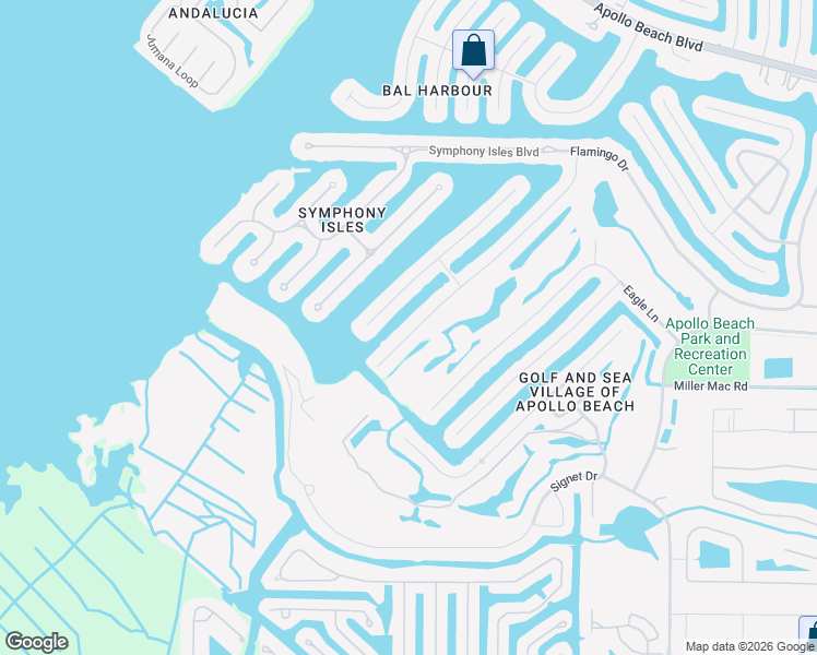 map of restaurants, bars, coffee shops, grocery stores, and more near 921 Birdie Way in Apollo Beach