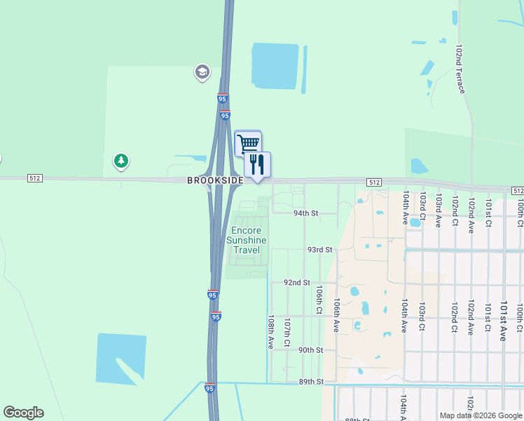 map of restaurants, bars, coffee shops, grocery stores, and more near 9455 108th Ave in Fellsmere