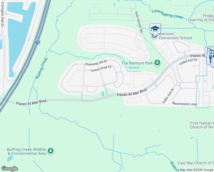 map of restaurants, bars, coffee shops, grocery stores, and more near 9742 Lemon Drop Loop in Sun City Center