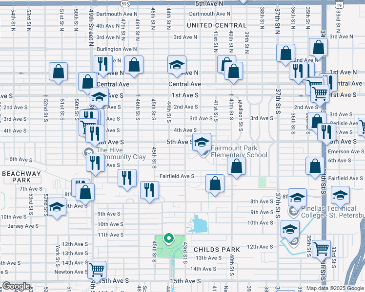 map of restaurants, bars, coffee shops, grocery stores, and more near in St. Petersburg