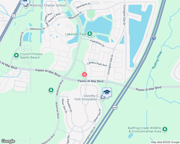 map of restaurants, bars, coffee shops, grocery stores, and more near 6214 Sea Amber Lane in Apollo Beach