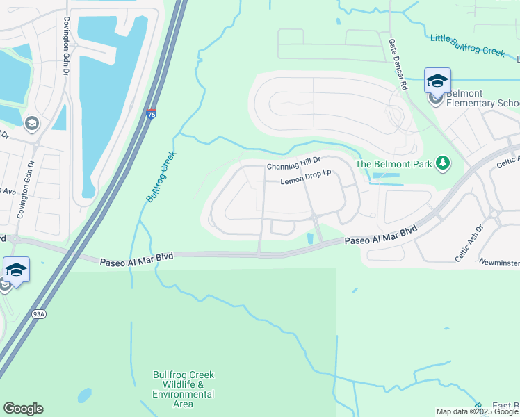 map of restaurants, bars, coffee shops, grocery stores, and more near Colonial Affair Street in Sun City Center