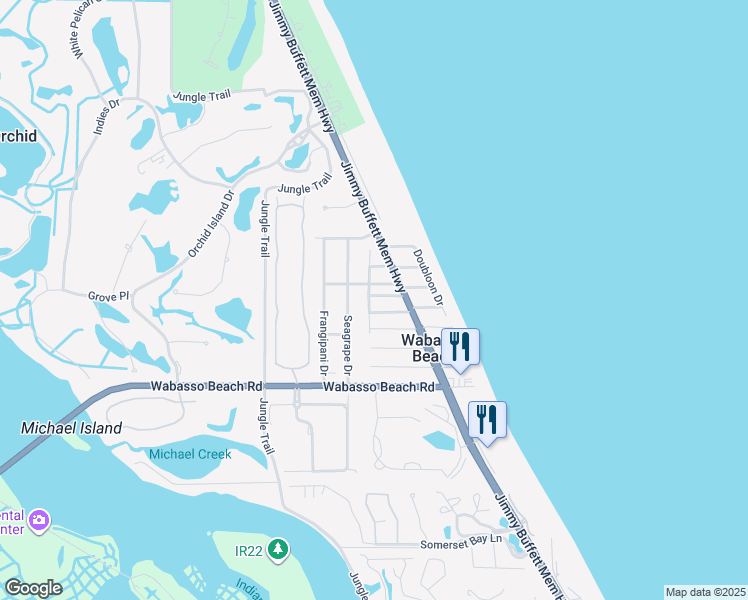 map of restaurants, bars, coffee shops, grocery stores, and more near 1991 W Sandpiper Rd in Vero Beach