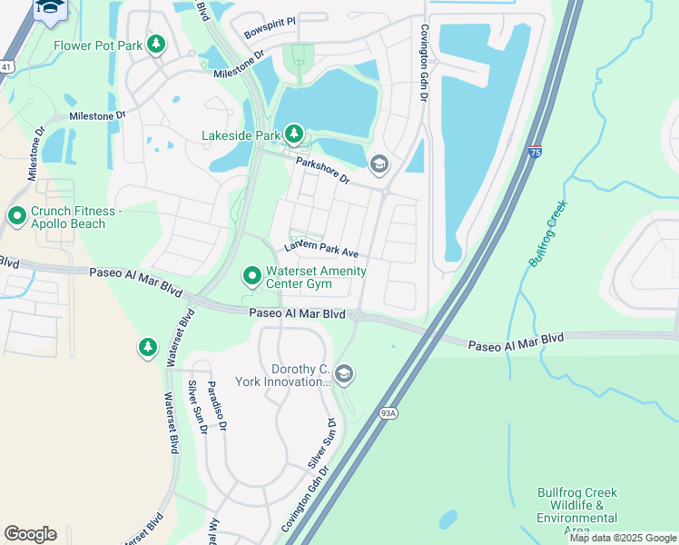 map of restaurants, bars, coffee shops, grocery stores, and more near 7422 Sungold Meadow Court in Apollo Beach