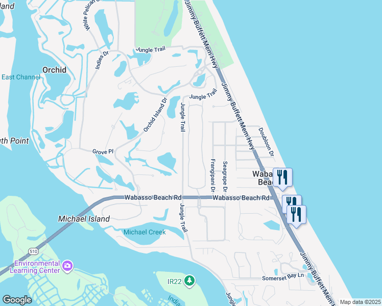 map of restaurants, bars, coffee shops, grocery stores, and more near 9470 West Maiden Court in Vero Beach
