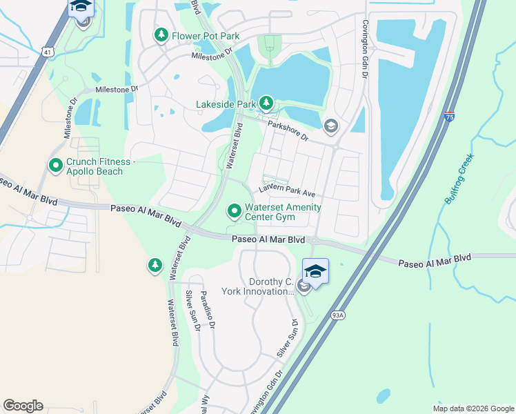 map of restaurants, bars, coffee shops, grocery stores, and more near 7214 Paradiso Drive in Apollo Beach