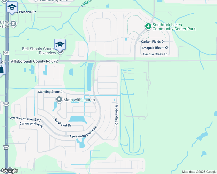 map of restaurants, bars, coffee shops, grocery stores, and more near 11204 Carrick Stone Street in Wimauma