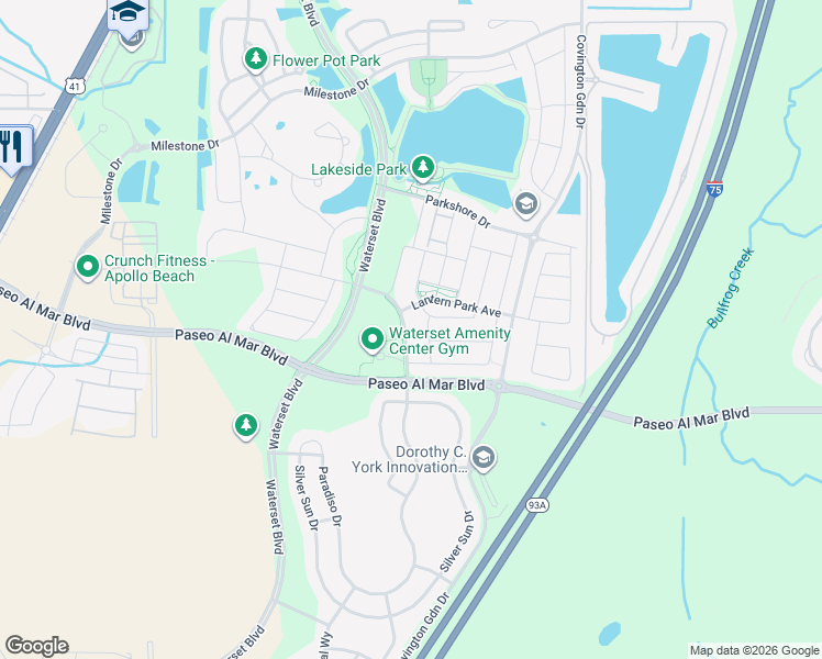map of restaurants, bars, coffee shops, grocery stores, and more near 7214 Paradiso Drive in Apollo Beach
