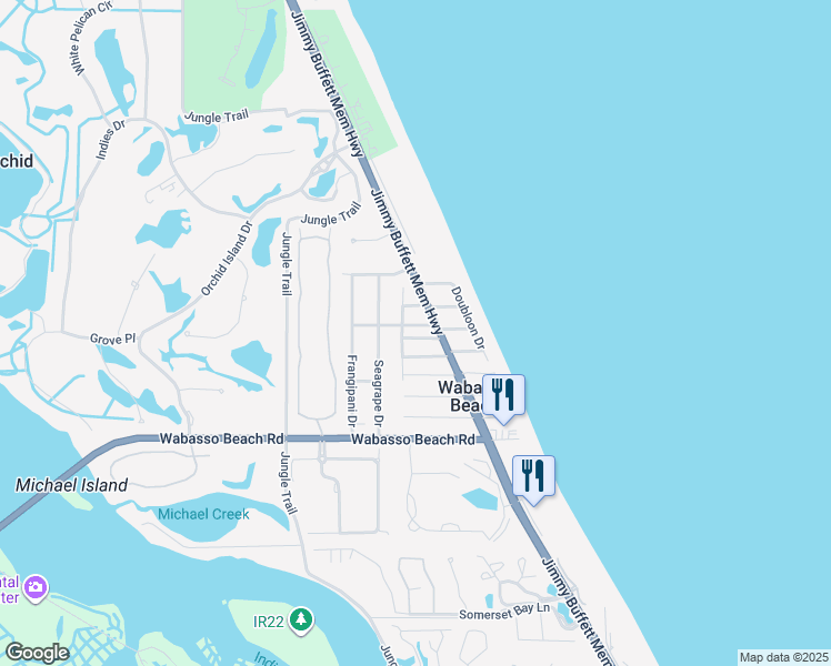 map of restaurants, bars, coffee shops, grocery stores, and more near 1991 West Sandpiper Road in Vero Beach