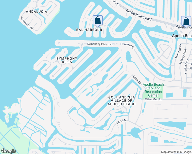 map of restaurants, bars, coffee shops, grocery stores, and more near 846 Birdie Way in Apollo Beach