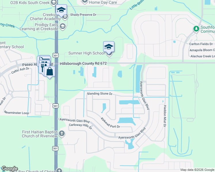 map of restaurants, bars, coffee shops, grocery stores, and more near 10628 Massimo Drive in Wimauma