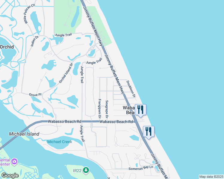 map of restaurants, bars, coffee shops, grocery stores, and more near 2010 Coco Plum Lane in Vero Beach
