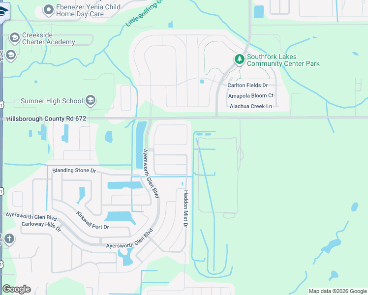 map of restaurants, bars, coffee shops, grocery stores, and more near 14227 Alistar Manor Drive in Wimauma