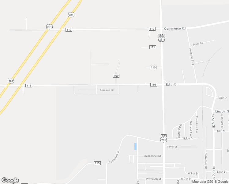 map of restaurants, bars, coffee shops, grocery stores, and more near 1103 Acapulco Circle in Alice