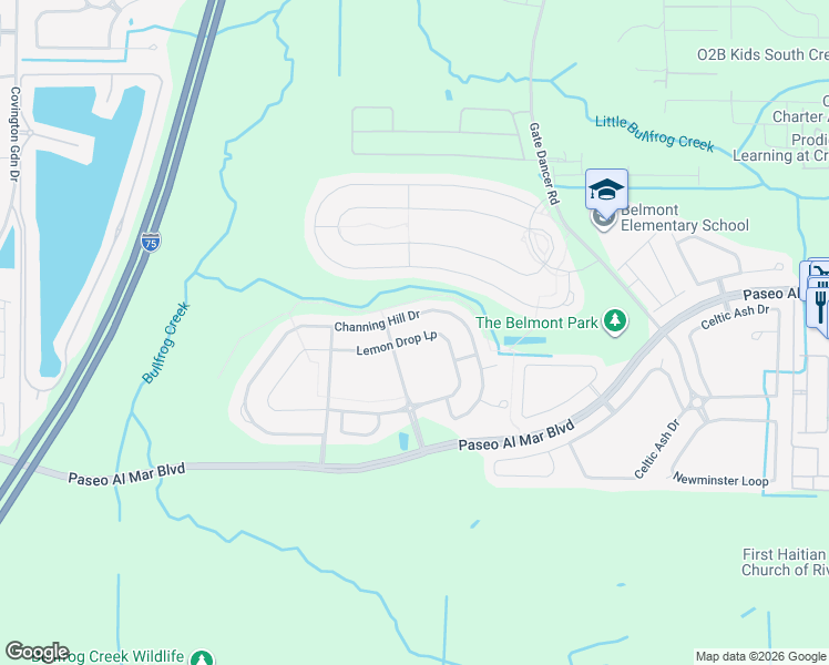 map of restaurants, bars, coffee shops, grocery stores, and more near 9635 Lemon Drop Loop in Ruskin
