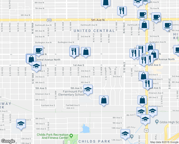 map of restaurants, bars, coffee shops, grocery stores, and more near 4126 2nd Avenue South in Saint Petersburg