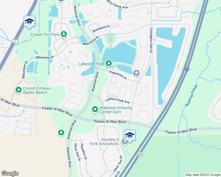 map of restaurants, bars, coffee shops, grocery stores, and more near 6323 Heirloom Place in Apollo Beach