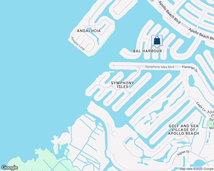 map of restaurants, bars, coffee shops, grocery stores, and more near 955 Symphony Isles Boulevard in Apollo Beach