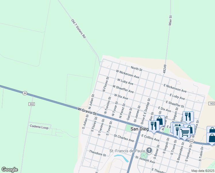 map of restaurants, bars, coffee shops, grocery stores, and more near 609 West Shaeffer Avenue in San Diego
