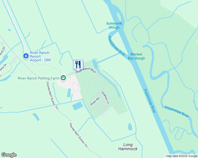 map of restaurants, bars, coffee shops, grocery stores, and more near 288 Bear Trail in River Ranch