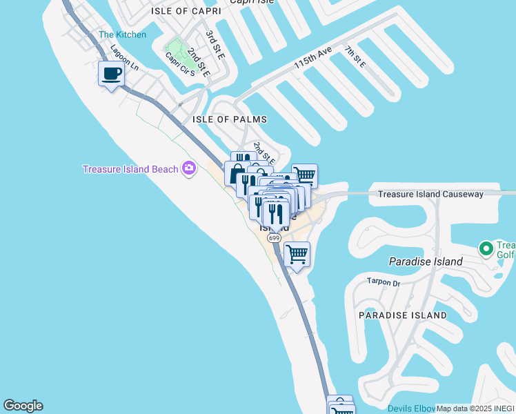 map of restaurants, bars, coffee shops, grocery stores, and more near in St. Petersburg