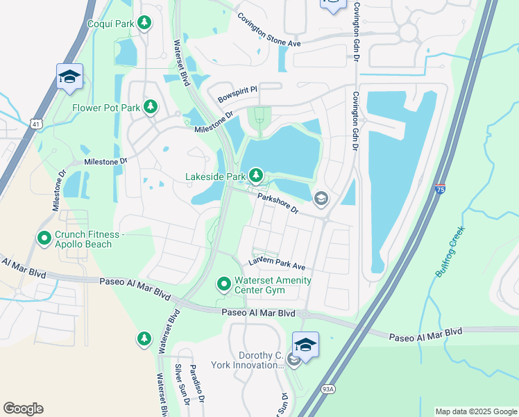 map of restaurants, bars, coffee shops, grocery stores, and more near 6337 Shore Vista Place in Apollo Beach