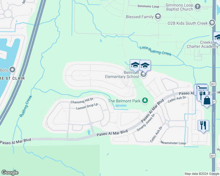 map of restaurants, bars, coffee shops, grocery stores, and more near 9918 Sage Creek Drive in Sun City Center